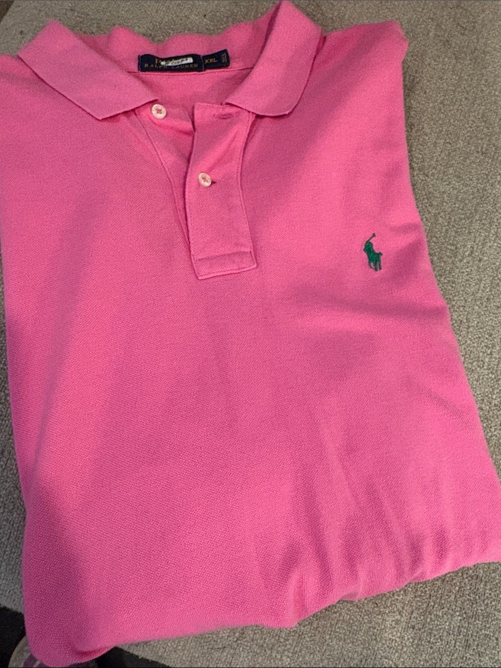 Ralph Lauren Hot Pink Polo with Green Pony Embroidery
